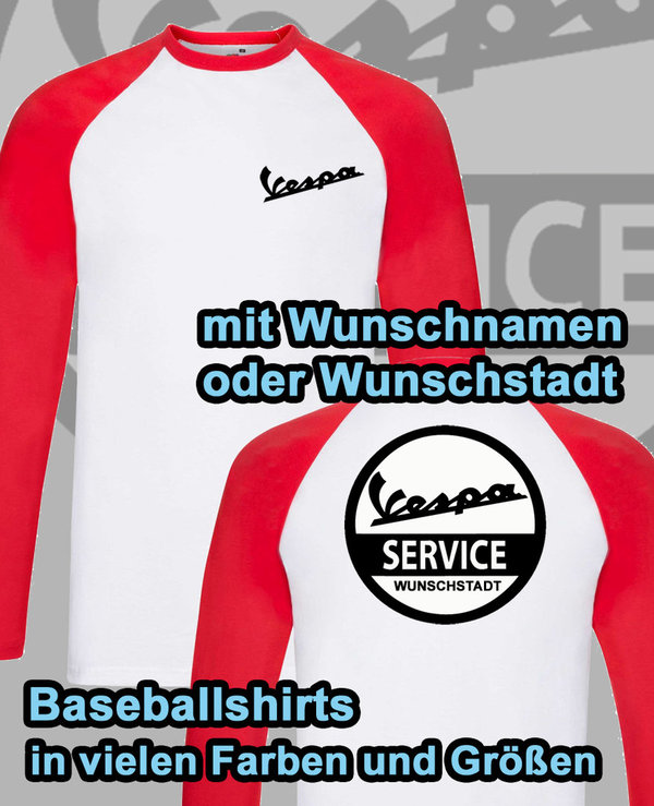 Herren Baseballshirt Vespa Roller Shirt viele Farben STARR HEAT