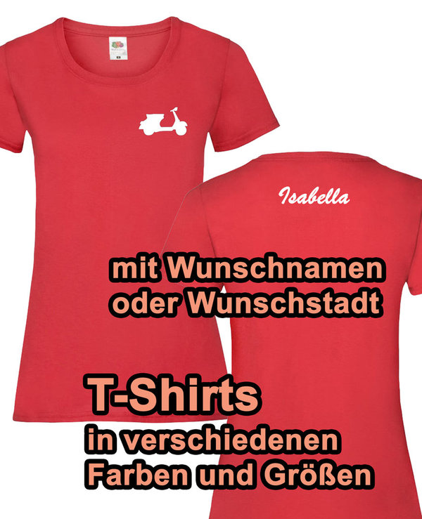 Damen T-Shirt Vespa Roller Piaggio rot Shirt viele Farben STARR HEAT